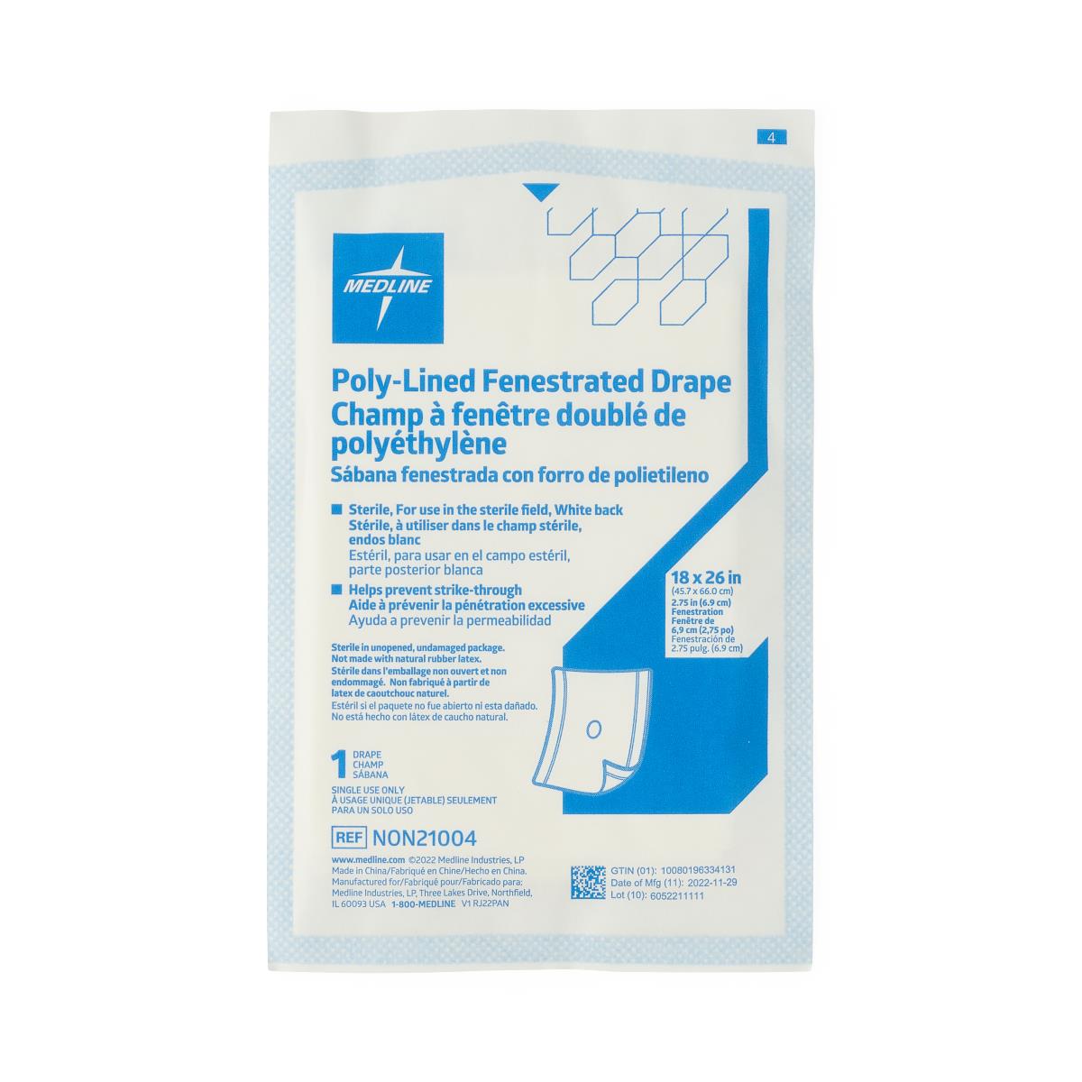 Sterile Fenestrated Disposable Drape, 18" x 26" with 2.75" Opening - Medical Grade Protection
