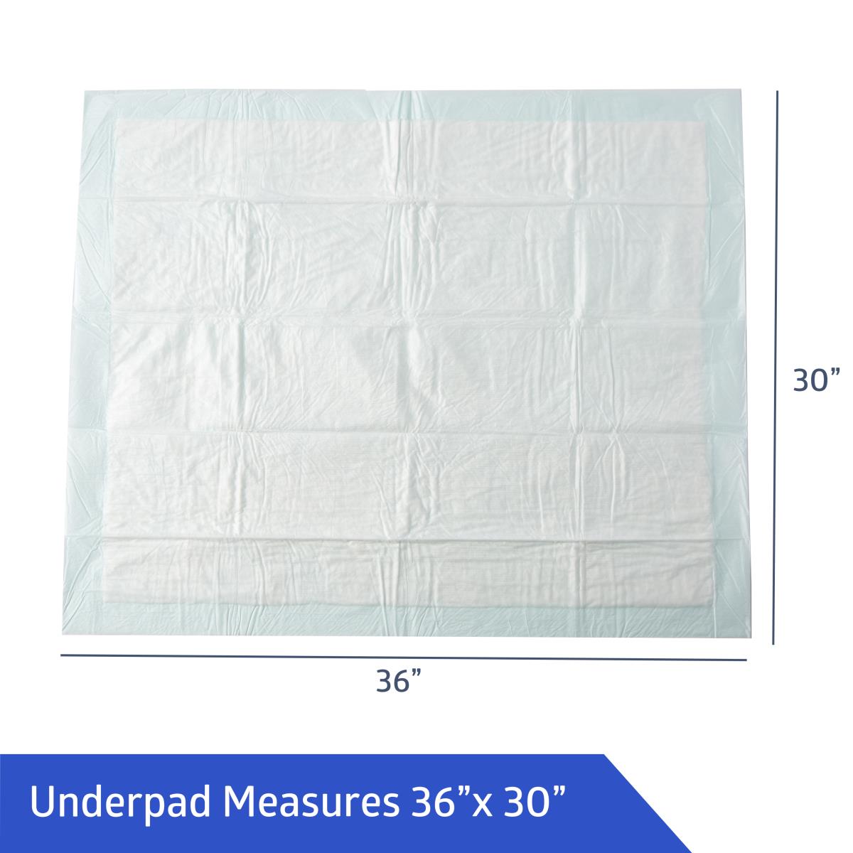 Deluxe Polymer-Filled Underpads - 30x36 Inch Disposable Bed Pads for Superior Moisture Protection