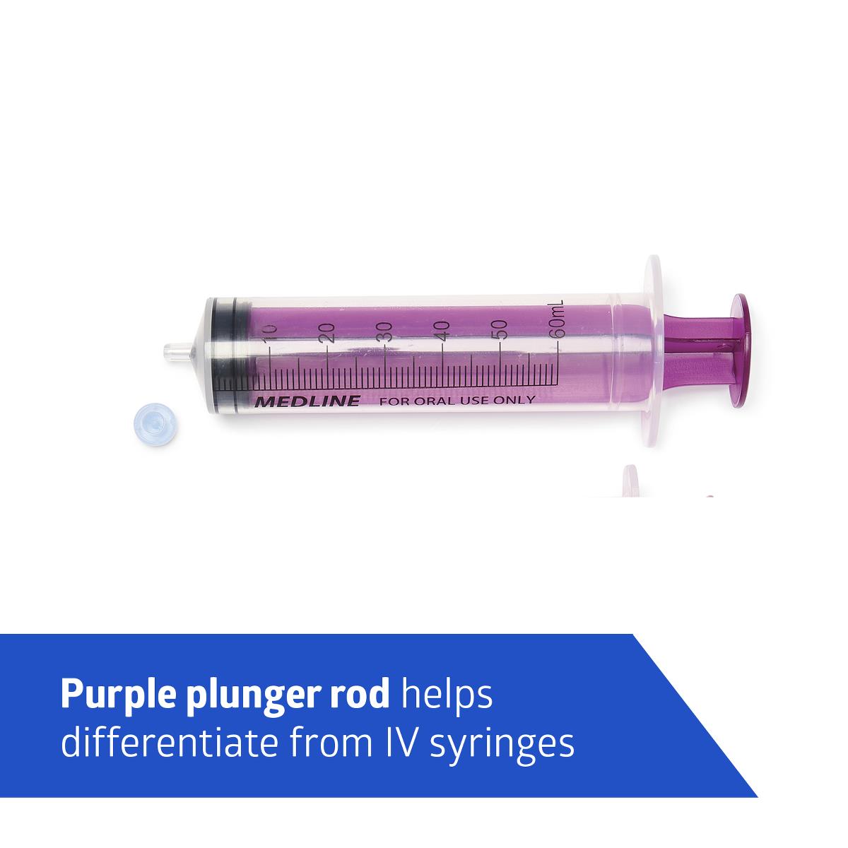 Medline Sterile Clear Oral Syringes - Accurate Liquid Medication Delivery with Self-Righting Cap