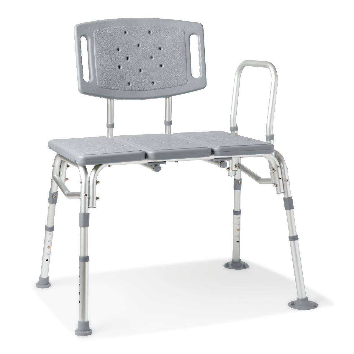 Bariatric Knockdown Transfer Bench 550 lbs Capacity - Adjustable Height 16"-20" with Reversible Back