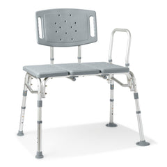 Bariatric Knockdown Transfer Bench 550 lbs Capacity - Adjustable Height 16"-20" with Reversible Back