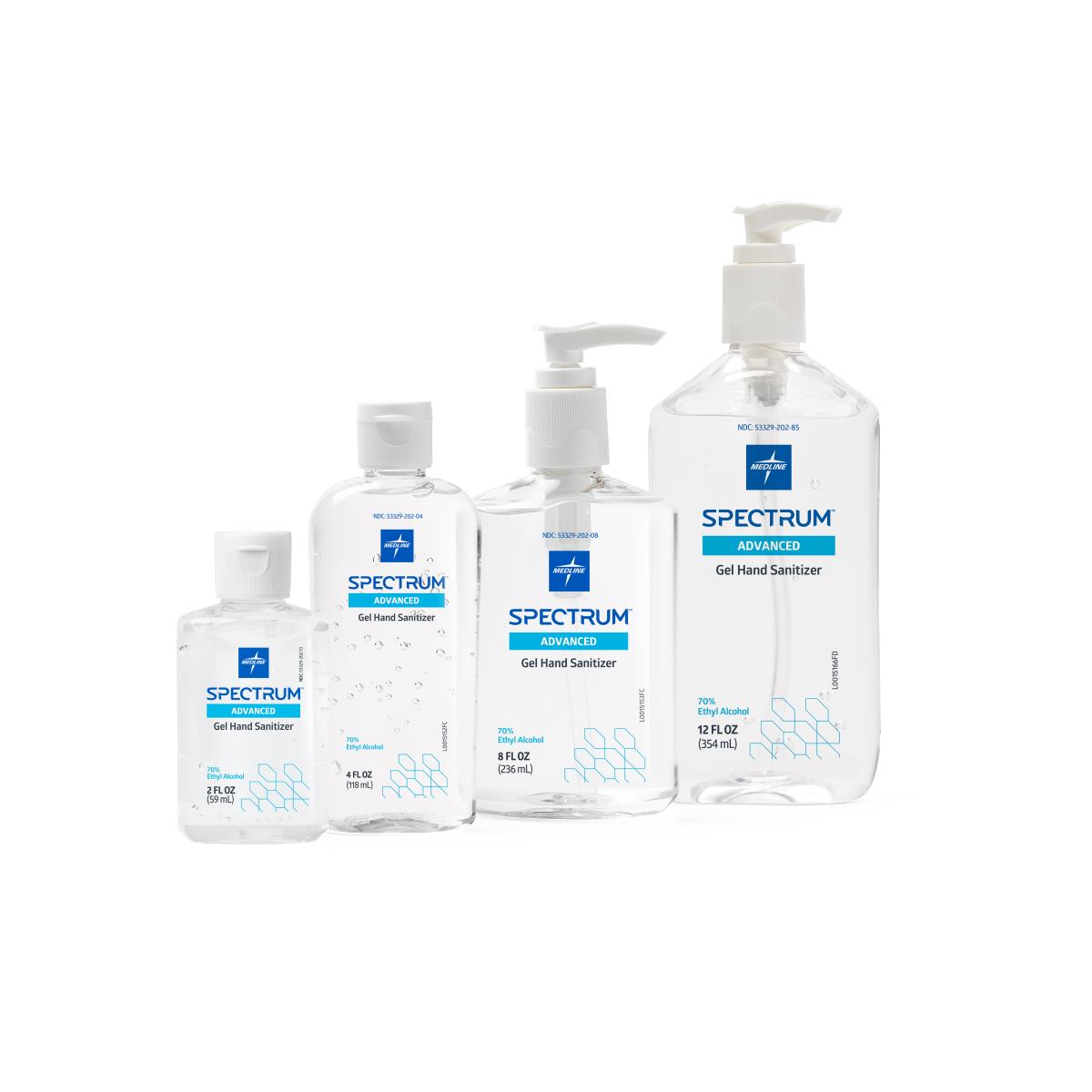 Medline Spectrum Advanced Hand Sanitizer with Aloe Vera & Vitamin E - 70% Alcohol Gel
