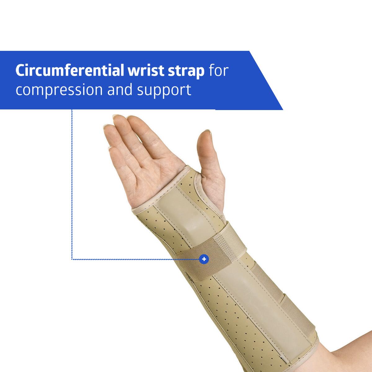 Vinyl Wrist and Forearm Splint - 10 Inch Medical Grade Support Brace with Adjustable Compression Straps