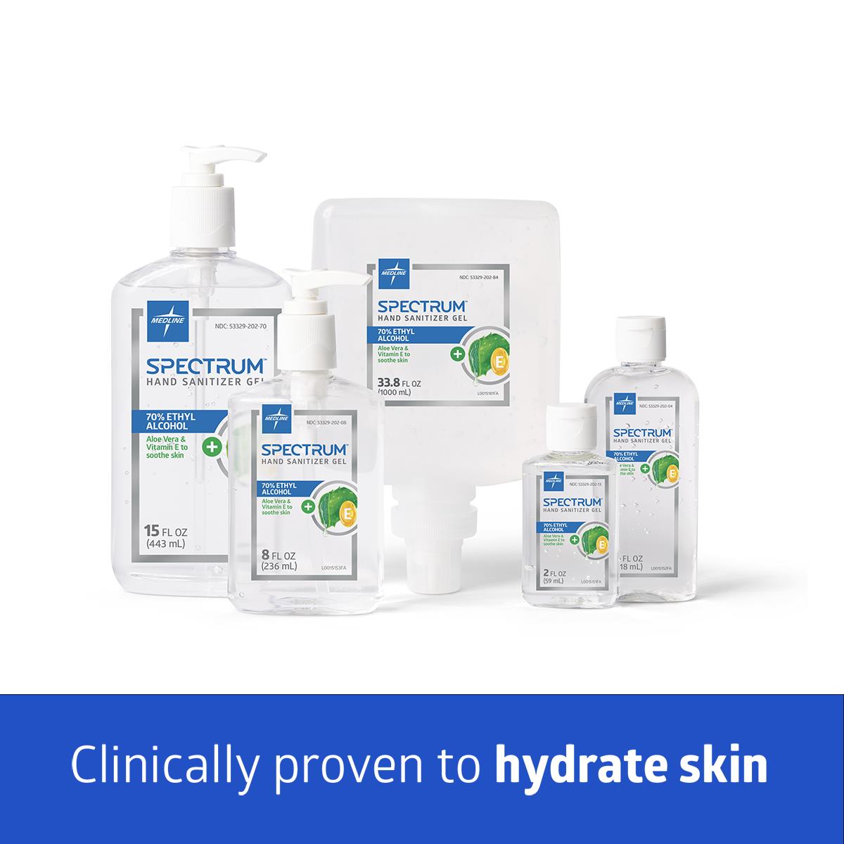 Medline Spectrum Advanced Hand Sanitizer with Aloe Vera & Vitamin E - 70% Alcohol Gel