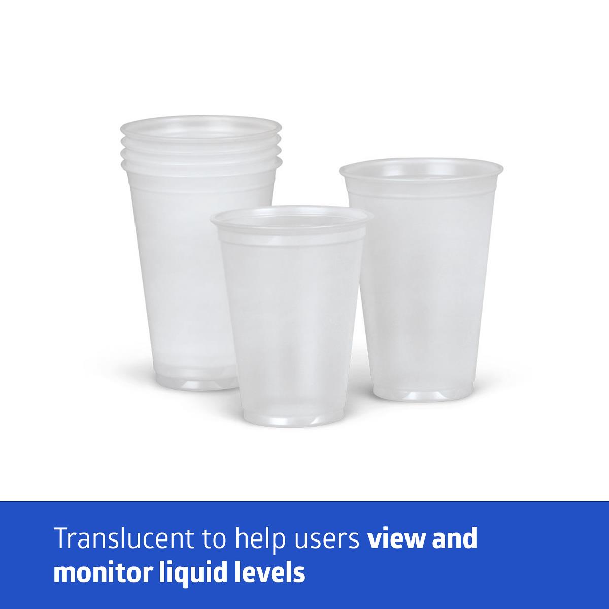 Medline Disposable Plastic Drinking Cups - Translucent Polystyrene Cups for Healthcare & Institutional Use (3.5oz to 16oz)