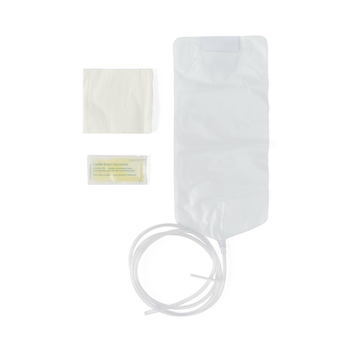 Enema Bag Set 1500cc with Slide Clamp & Pre-Lubricated Tip - 54" Soft Vinyl Tube (Non-Sterile)