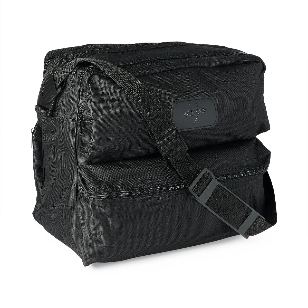 Professional Nurse Bag with 4 Pockets - Polyester Medical Carry Bag, Black