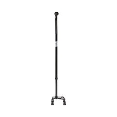 Aluminum Quad Cane with Small Base - Lightweight Mobility Aid with Offset Handle
