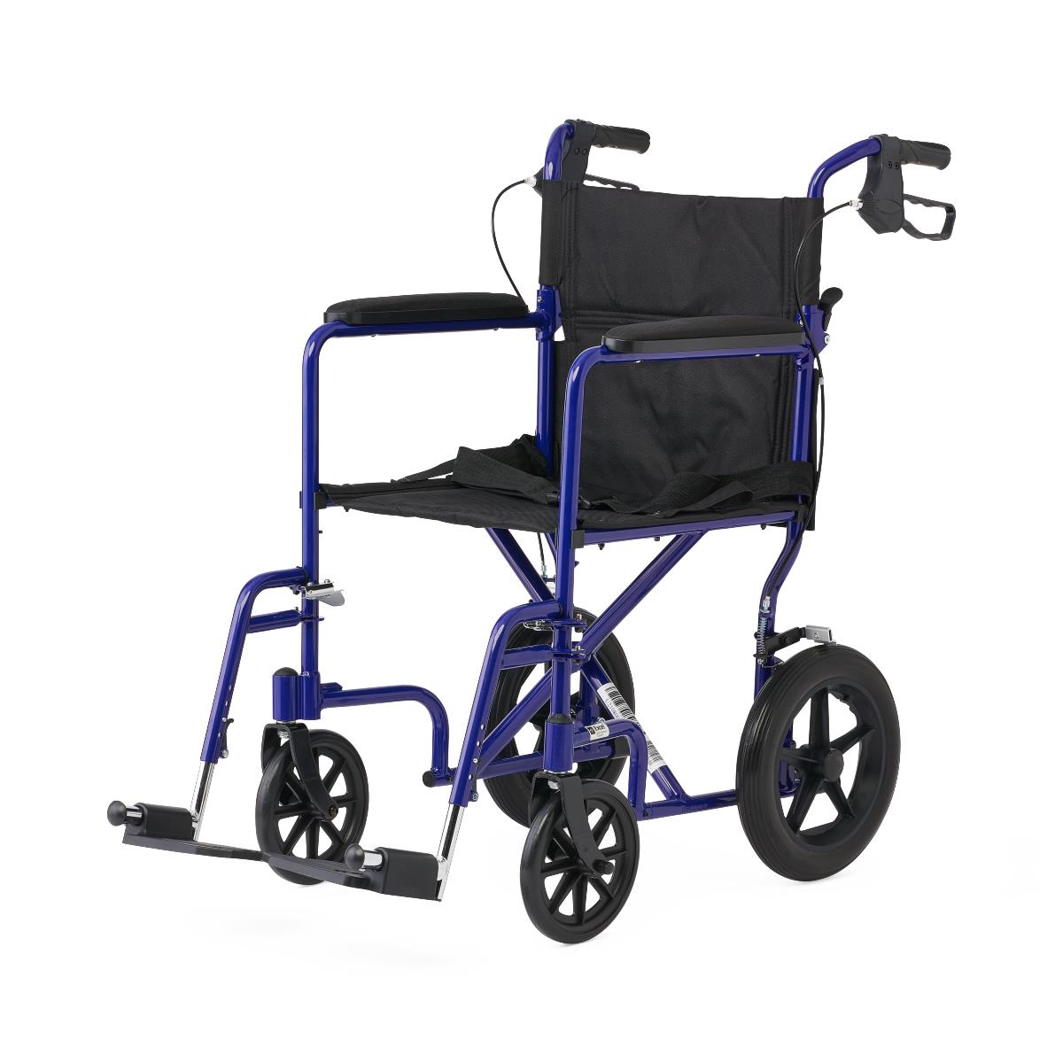 Premium Lightweight Aluminum Transport Wheelchair - 300 lbs Capacity with Padded Arms & Safety Belt