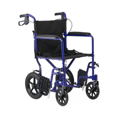 Premium Lightweight Aluminum Transport Wheelchair - 300 lbs Capacity with Padded Arms & Safety Belt