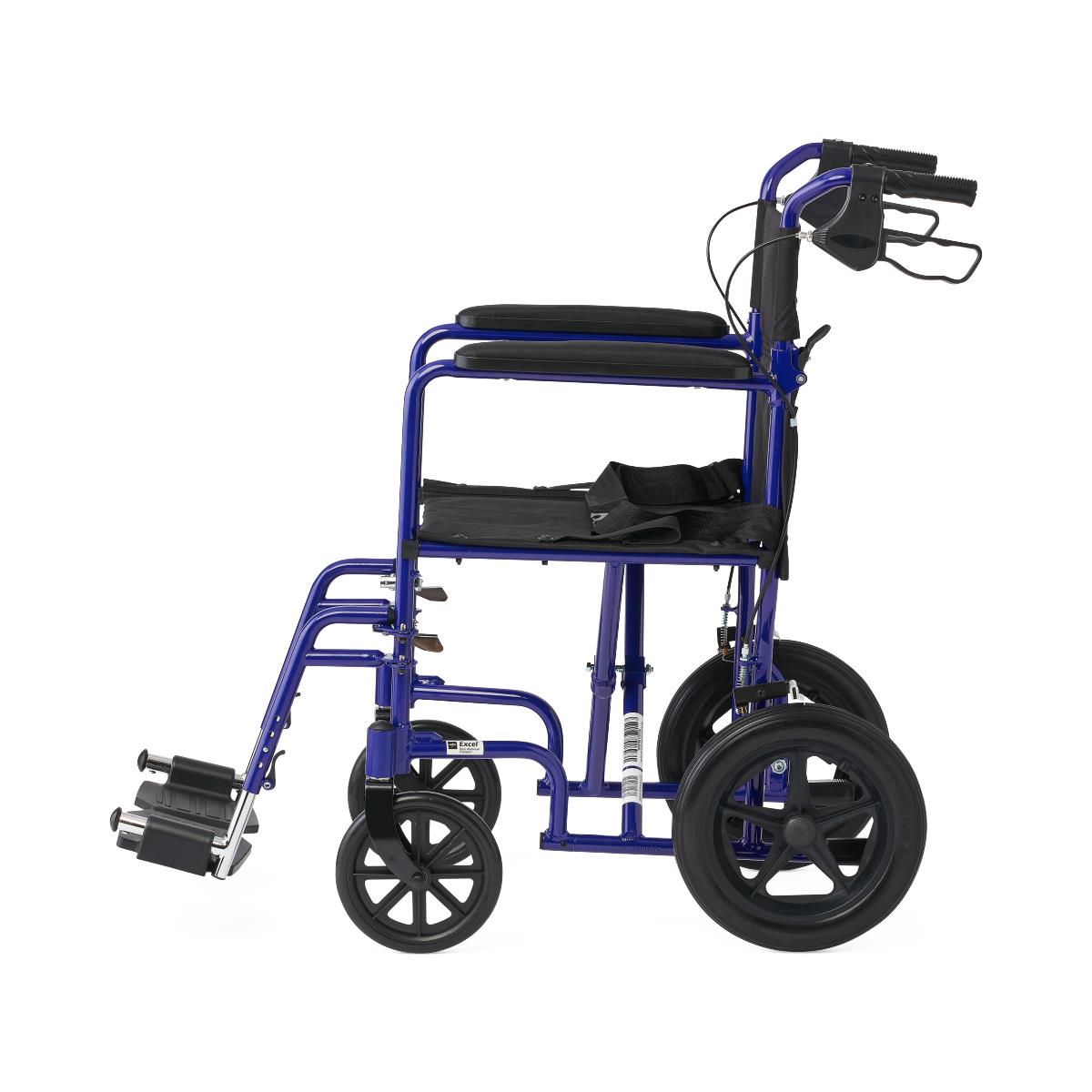 Premium Lightweight Aluminum Transport Wheelchair - 300 lbs Capacity with Padded Arms & Safety Belt