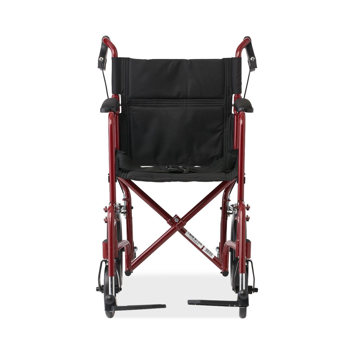 Premium Lightweight Aluminum Transport Wheelchair - 300 lbs Capacity with Padded Arms & Safety Belt