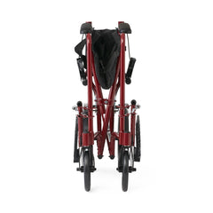 Premium Lightweight Aluminum Transport Wheelchair - 300 lbs Capacity with Padded Arms & Safety Belt