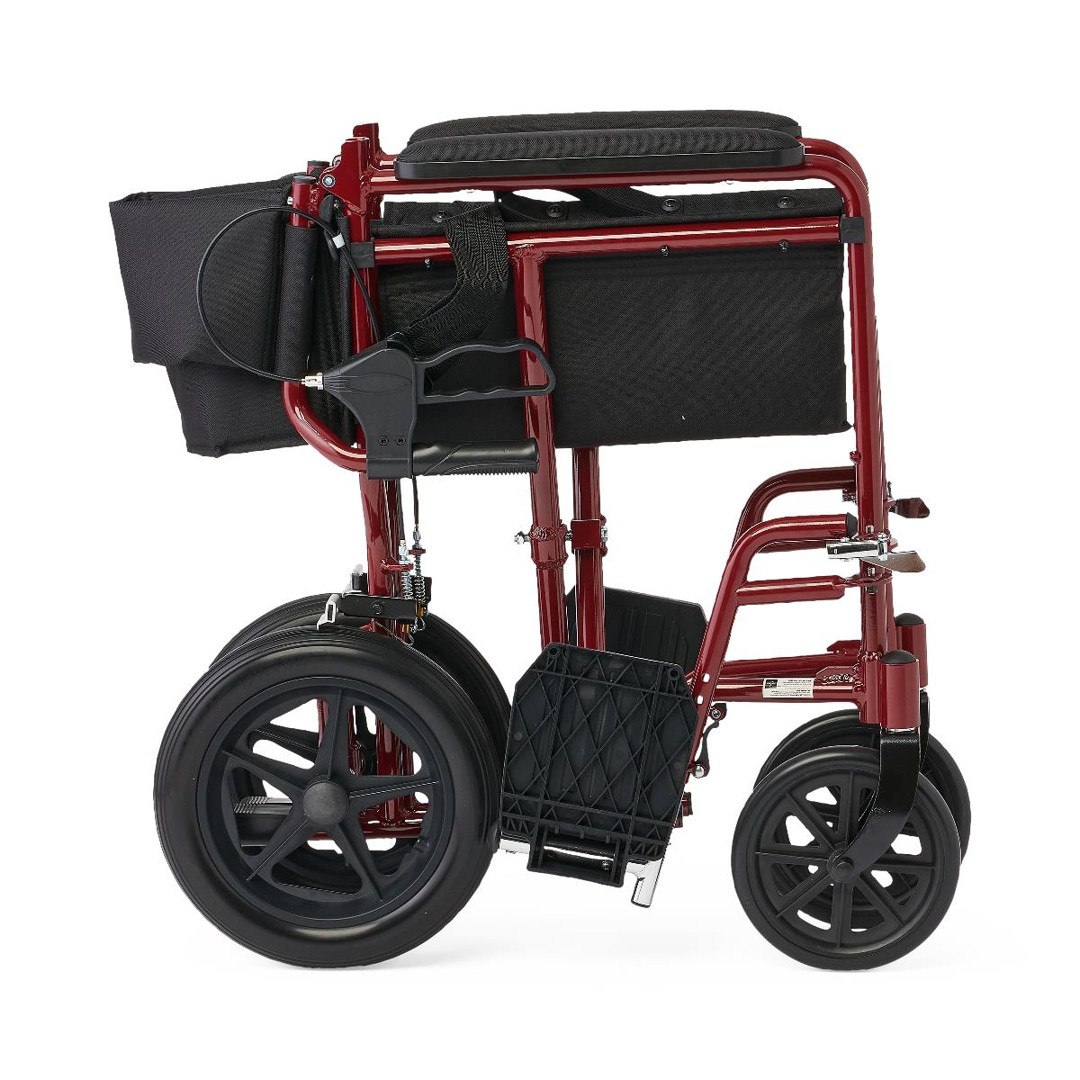 Premium Lightweight Aluminum Transport Wheelchair - 300 lbs Capacity with Padded Arms & Safety Belt