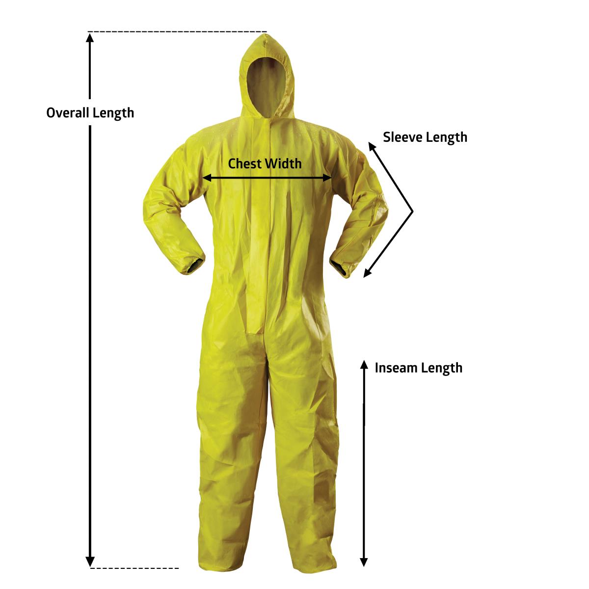 Medline Venom Steel Chemical Splash Industrial Coverall - Disposable SMS Protective Suit with Hood, Large-XL, Case of 24