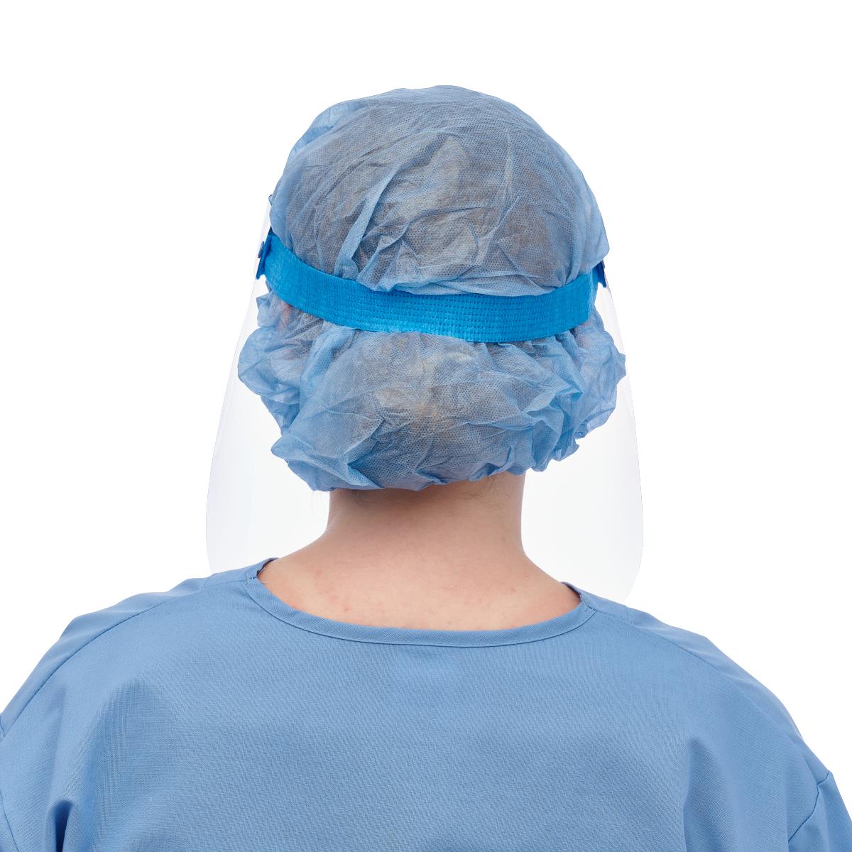 Medline Disposable Face Shield with Foam Top and Elastic Band, 3/4 Length, 6.5 Inch