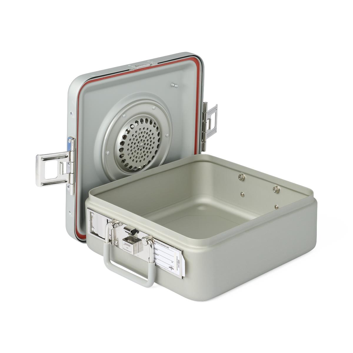 Half-Size Sterilization Container with Lid and Handle - Surgical Instrument Storage System for Healthcare Facilities