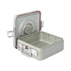 Half-Size Sterilization Container with Lid and Handle - Surgical Instrument Storage System for Healthcare Facilities