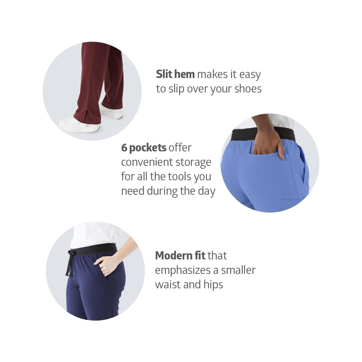 Women's Petite Scrub Pants - Professional Medical Workwear with Multiple Pockets