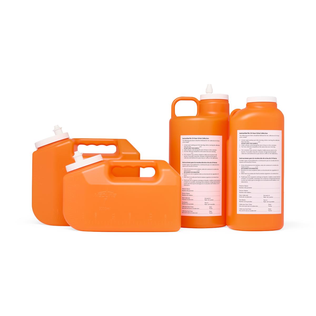 Graduated 24 Hour Urine Specimen Collection Container, 3000mL Amber - Medical Grade