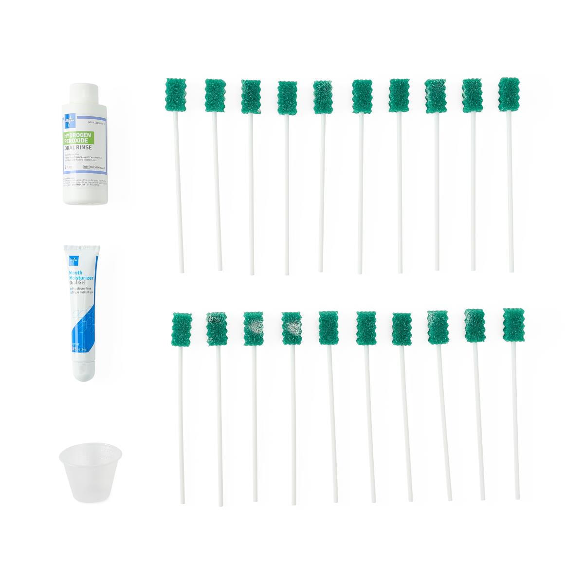 Medline Swab System Extended Care Oral Care Kit - Complete 20-Piece Set