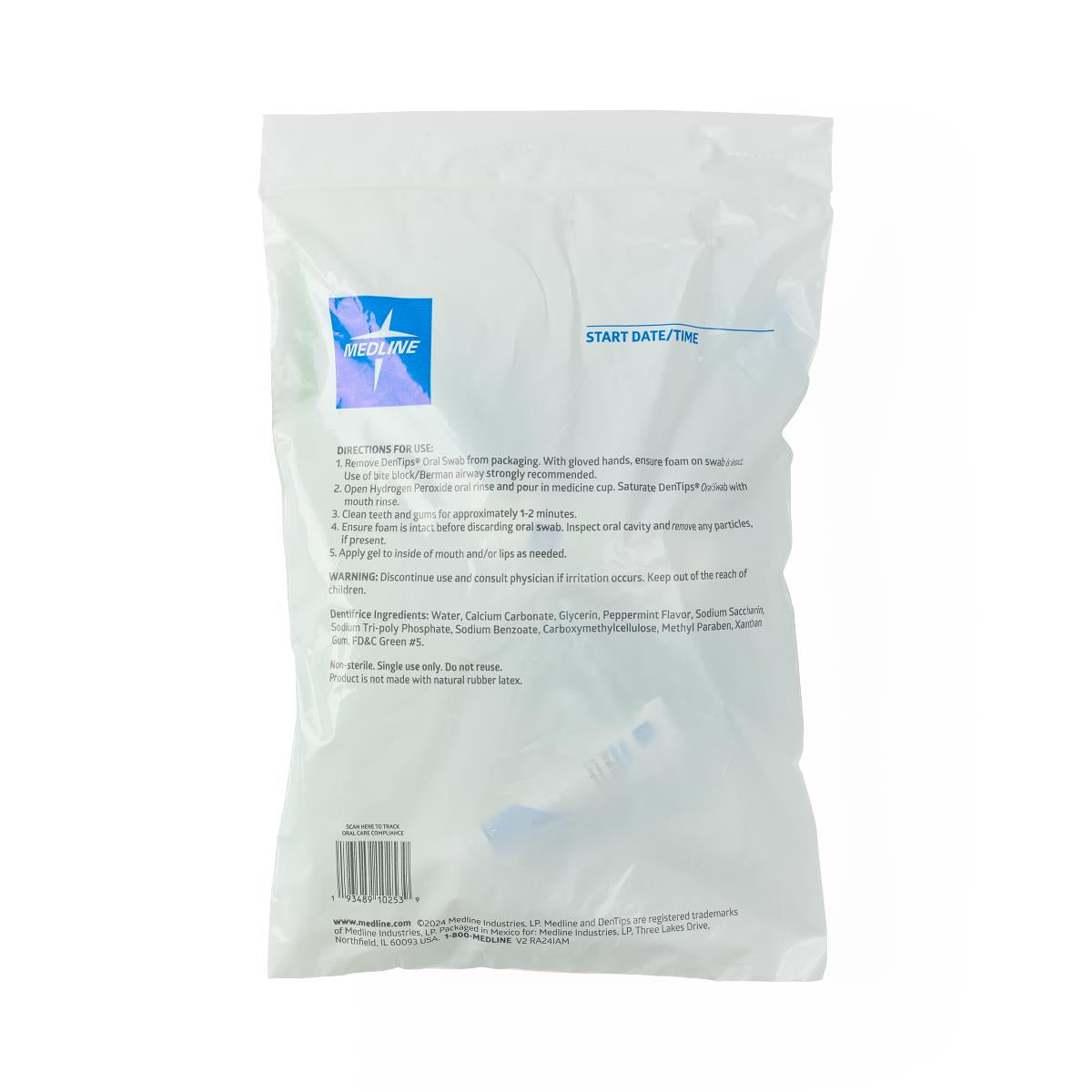 Medline Swab System Extended Care Oral Care Kit - Complete 20-Piece Set