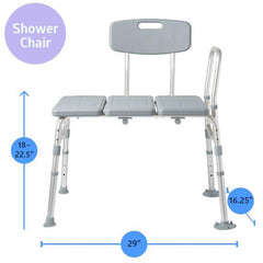 Medline Bathe Safe and Easy Kit for Caregivers - Transfer Bench, Shower Curtain & Loofahs