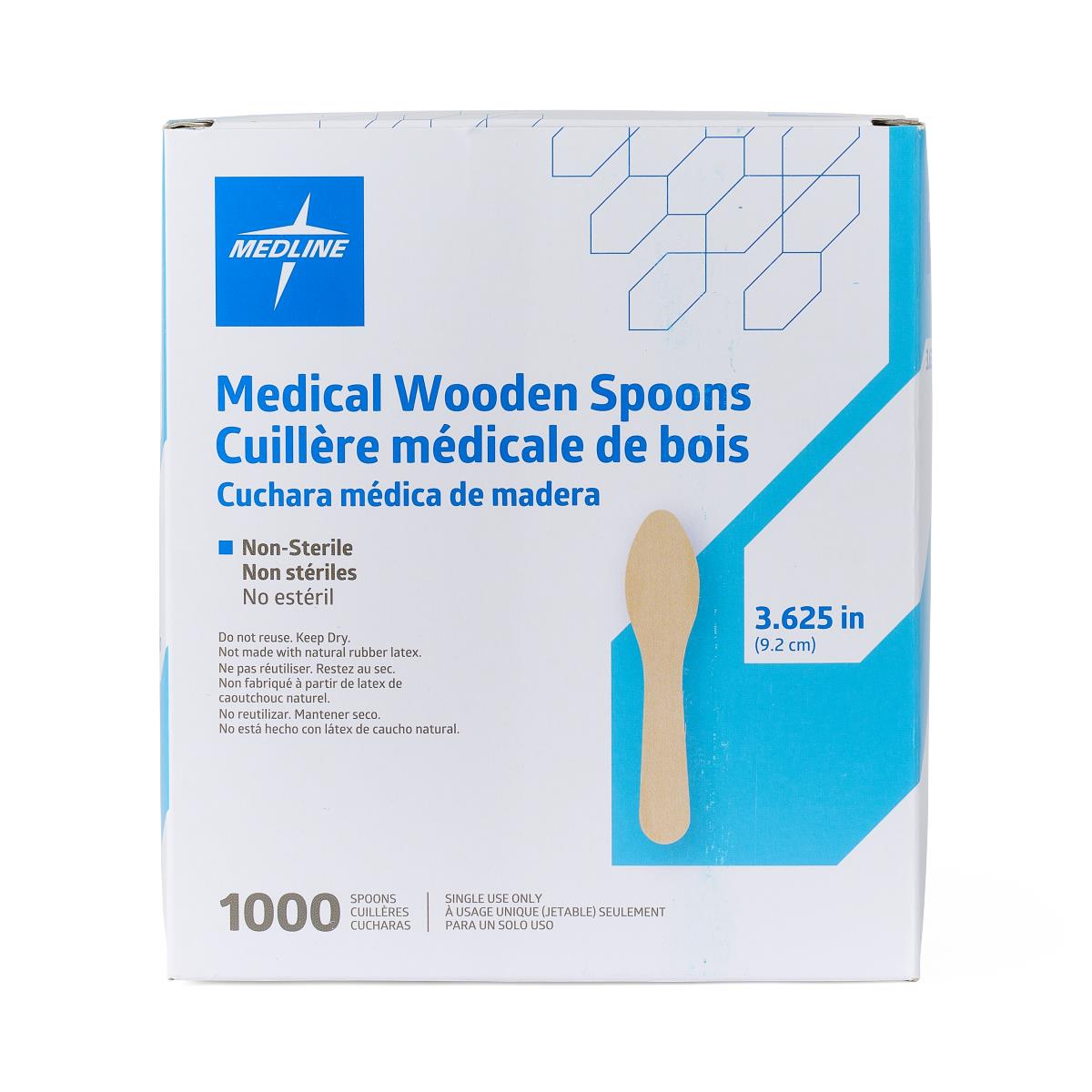 Wooden Medical Spoon, 3 5/8" - Premium Disposable Medication Dispensing Tool (Box of 1000)