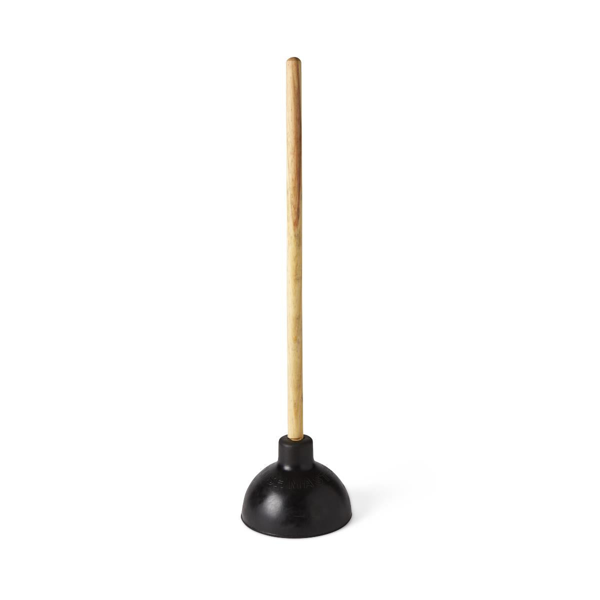 Heavy-Duty Toilet Plunger with 21" Wooden Handle - Professional Grade