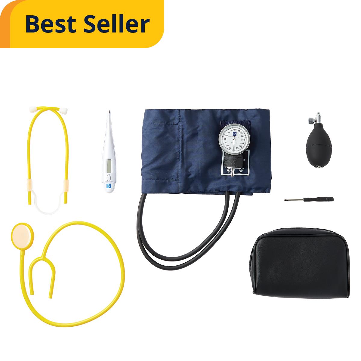 Medline Basic MRSA Protection Kit - Complete Healthcare Safety Bundle with BP Monitor, Stethoscope & Thermometer