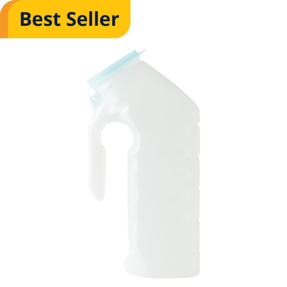 Autoclavable Urinal with Splash-Proof Lid - 32oz Graduated Medical Grade - Case of 12