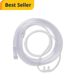 Medline Soft Touch Nasal Oxygen Cannula - Curved Non-Flared Prongs for Long-Term Oxygen Therapy