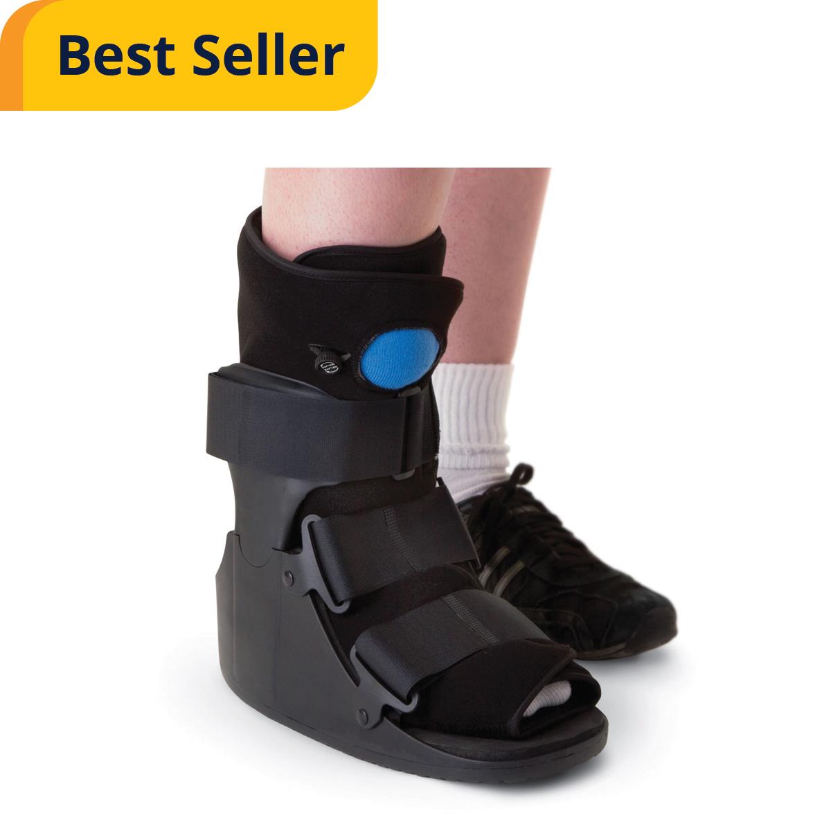 Deluxe Pneumatic Ankle Walker - Short Boot with Adjustable Air Compression for Ankle Sprains, Strains & Fractures