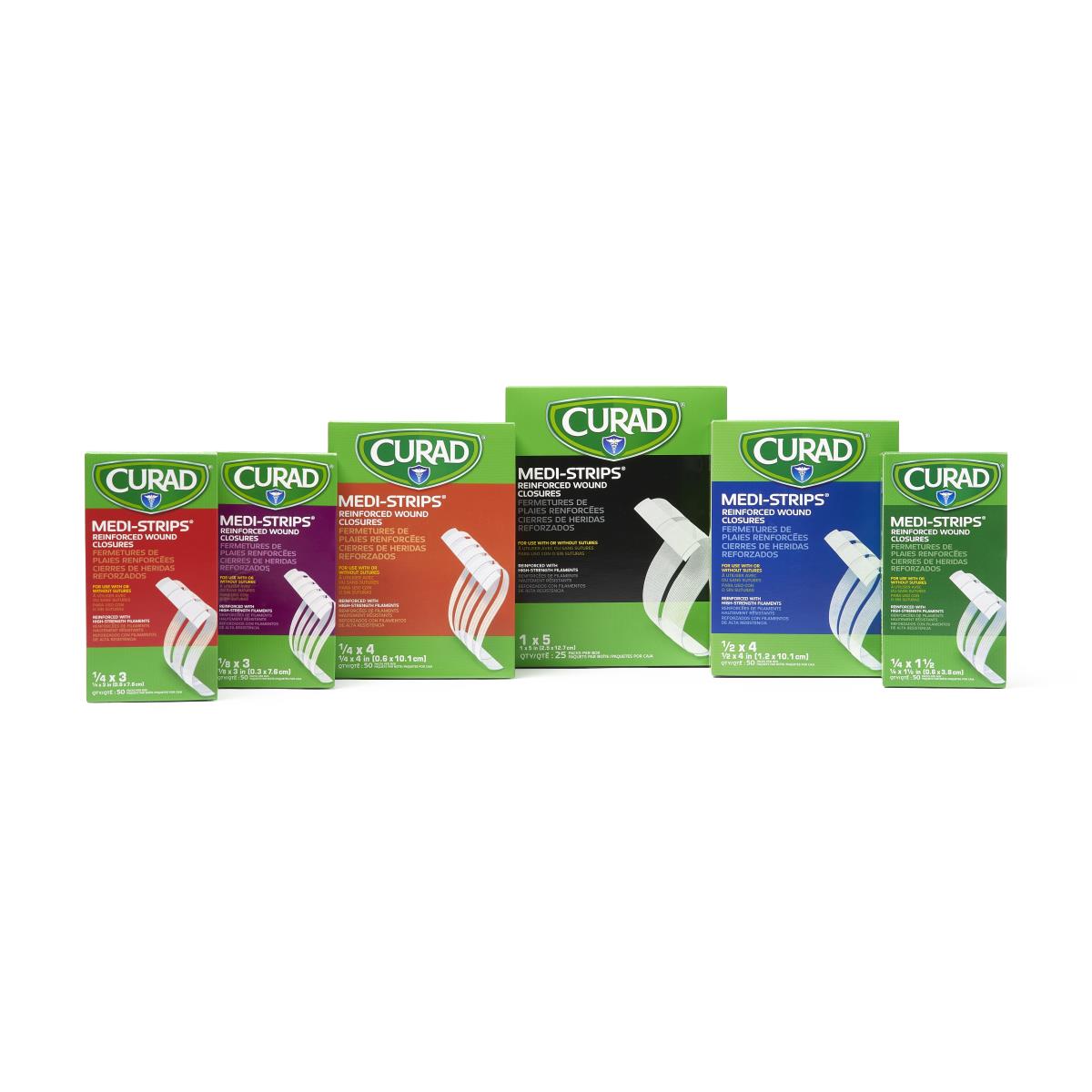 Curad Medi-Strip Wound Closure Strips - Hypoallergenic Adhesive Skin Closures for Surgical Incisions & Lacerations