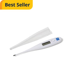 30-Second Oral Digital Stick Thermometer - Clinical Grade with Memory Function & Probe Sheaths