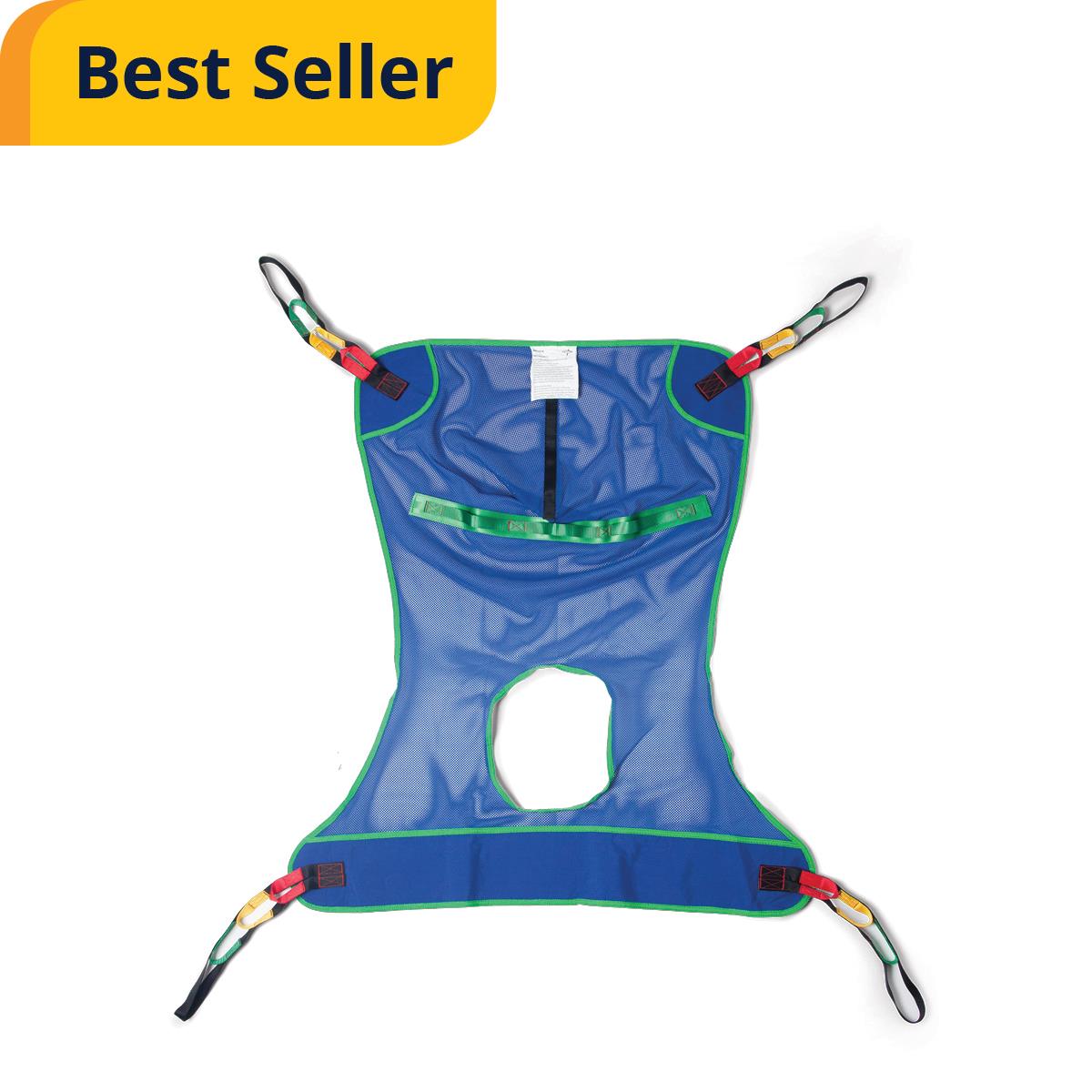 Reusable Full-Body Patient Sling with 4-Point Hookup System - Medical Grade Transfer Lift