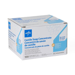 Medline Castile Soap Concentrate - Pure Coconut Oil Formula, 0.33 oz Single-Use Packets