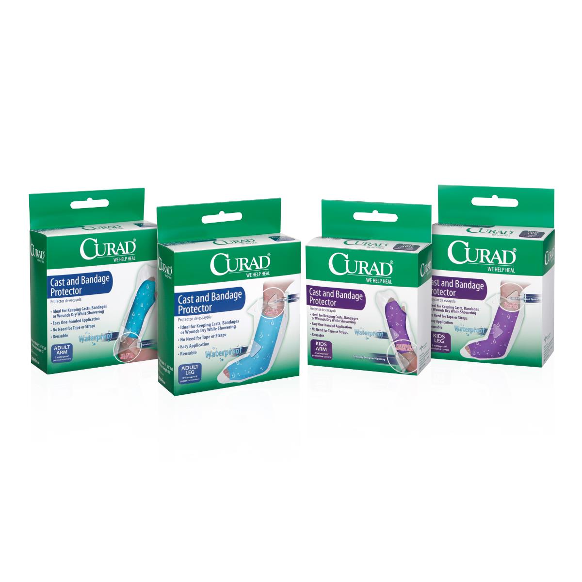 CURAD Waterproof Cast and Bandage Protector - Reusable Shower Cover for Casts, Wounds & Bandages