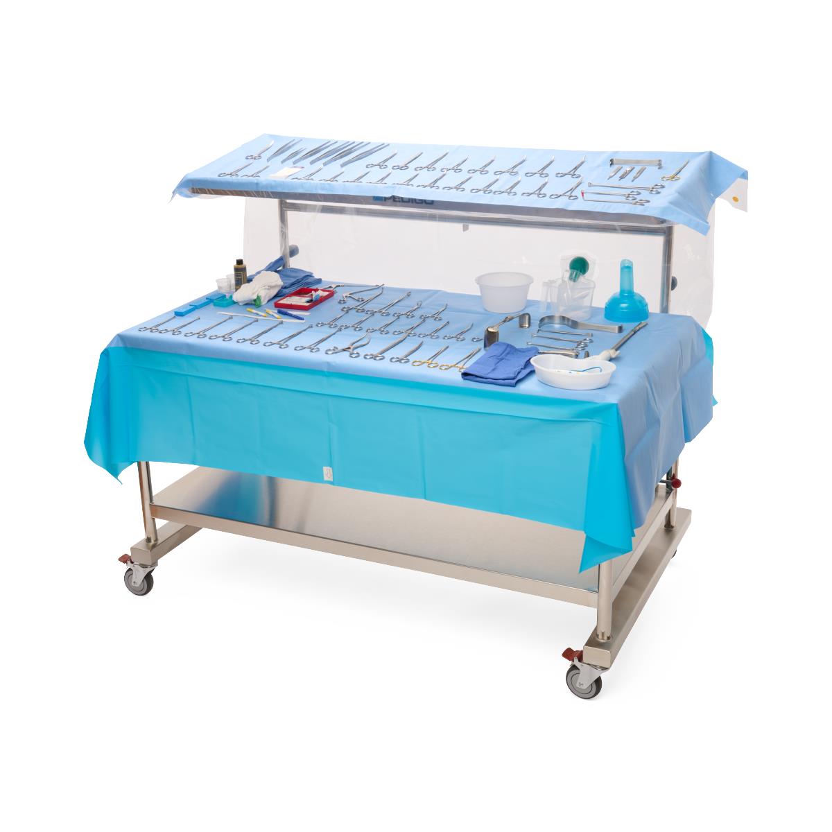 Medline Heavy Duty 2-Tier Sterile Back Table Cover - Single Use Surgical Drape