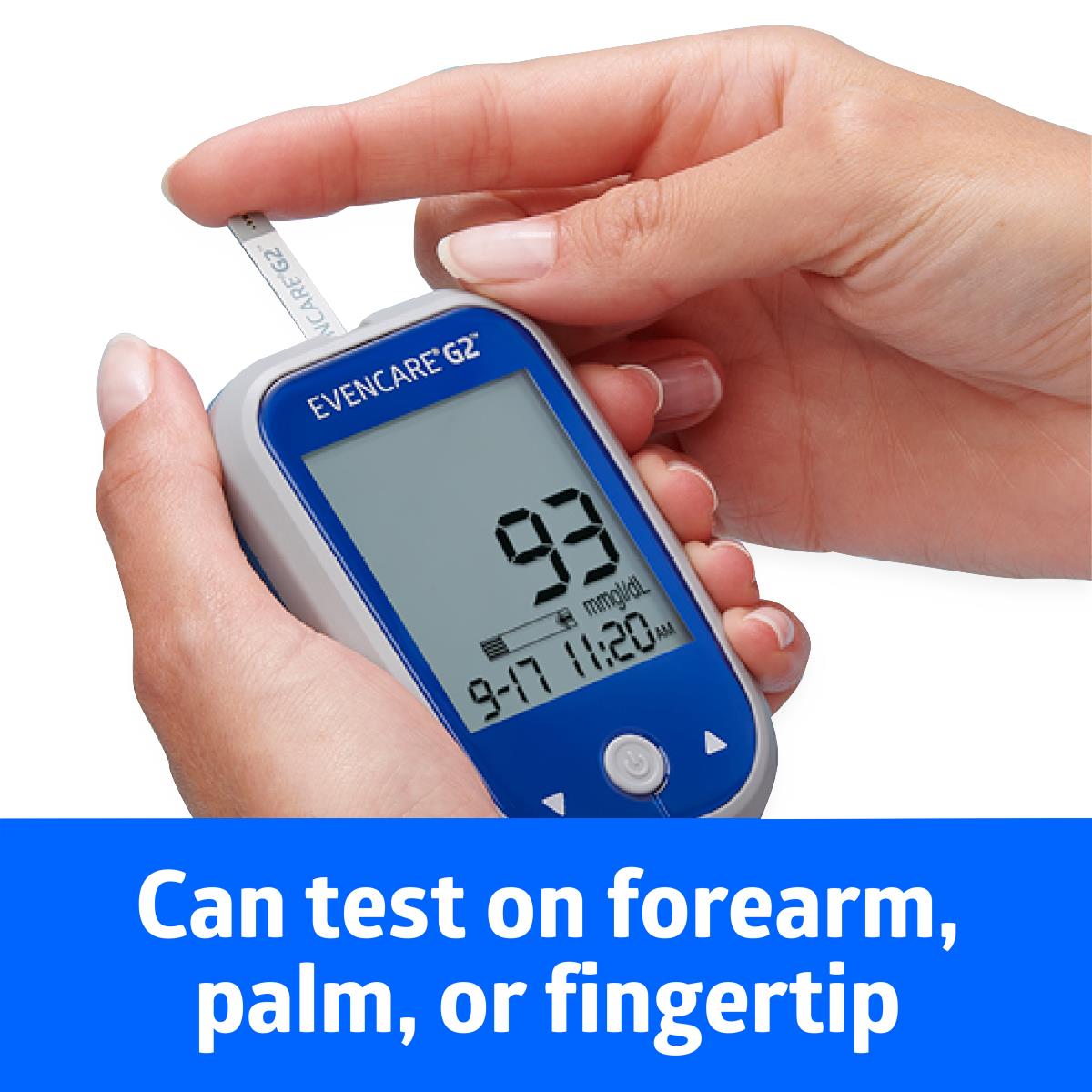 EvenCare G2 Blood Glucose Monitoring System with Bluetooth - 6 Second Results, 300 Memory Storage