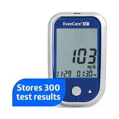 EvenCare G2 Blood Glucose Monitoring System with Bluetooth - 6 Second Results, 300 Memory Storage