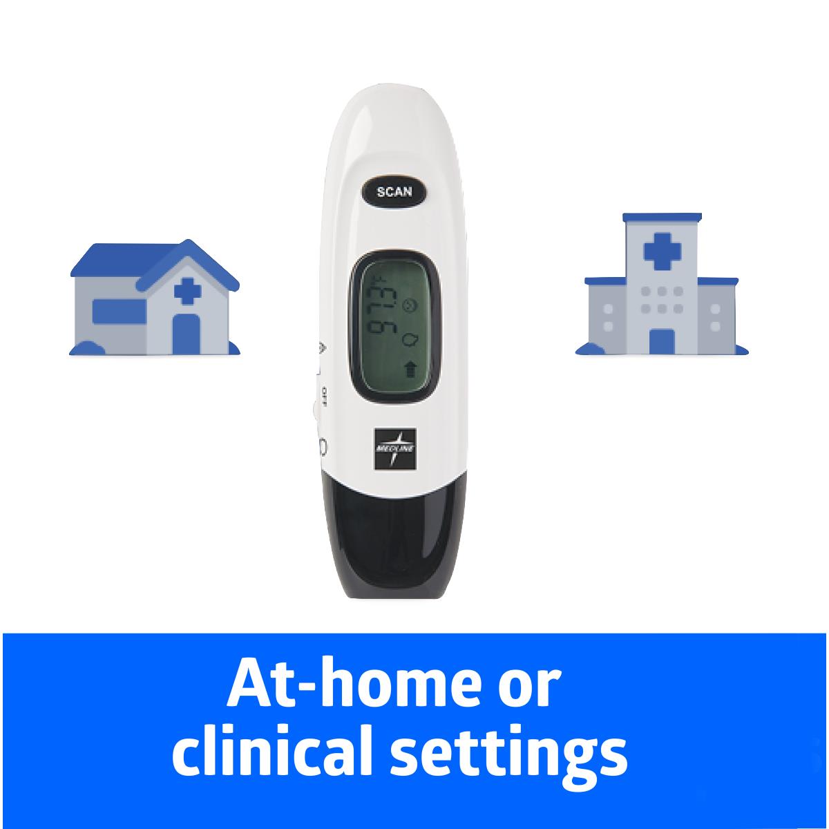 Medline Infrared No-Touch Digital Forehead Thermometer - Professional Grade Clinical & Home Use