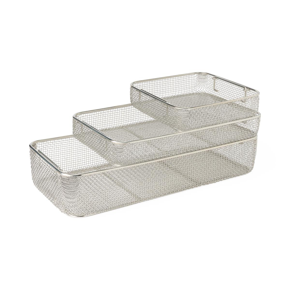 Medline Stainless Steel Wire Mesh Instrument Sterilization Tray - Medical Grade Autoclave Basket (Full, 3/4, Half Sizes)