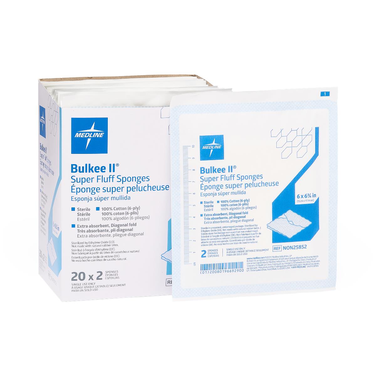 Bulkee II Extra Absorbent Super Fluff Sterile Medical Sponge - Premium Wound Care & Dressing