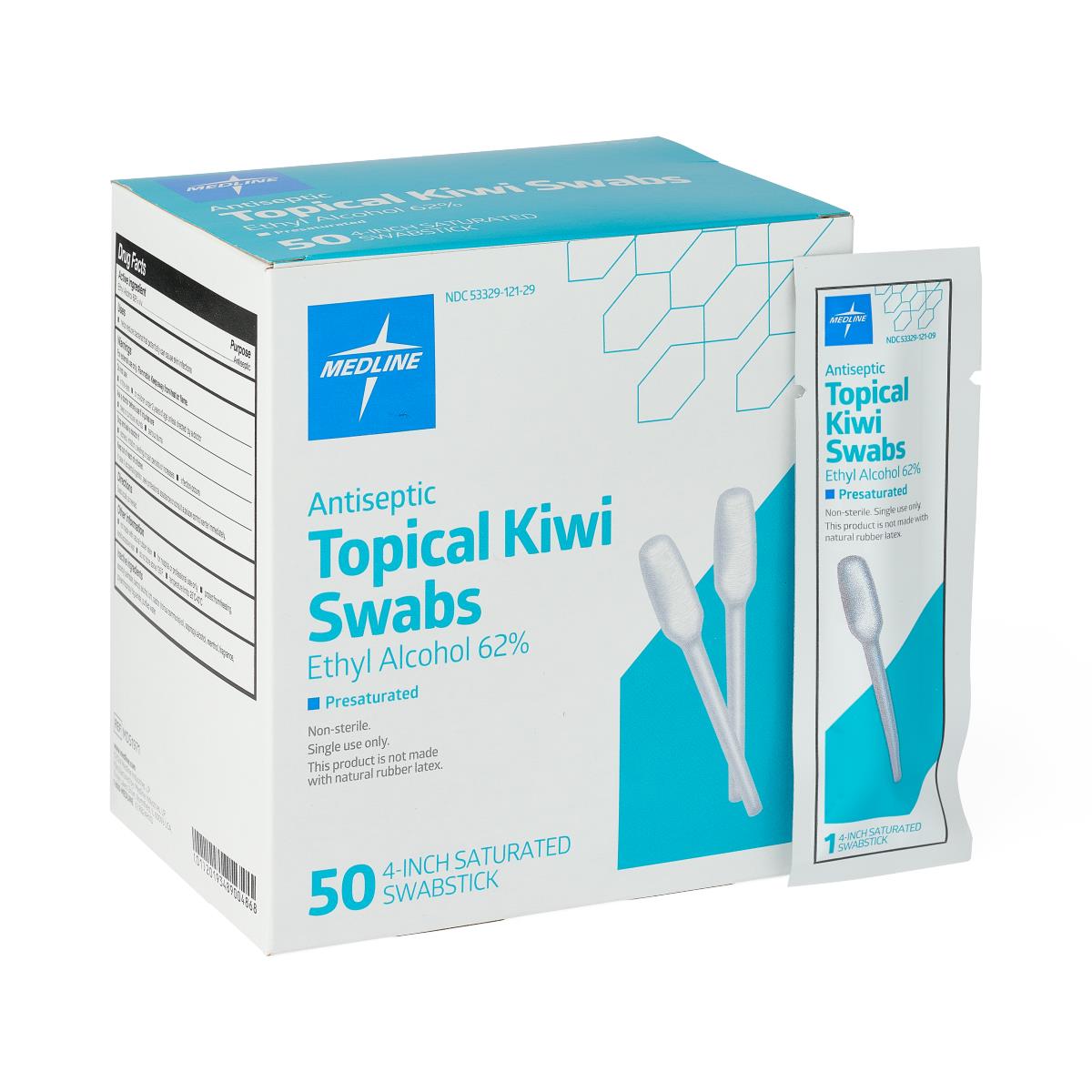 Nasal Antiseptic Swabs - 62% Ethyl Alcohol Decolonization Swabs with Kiwi-Blossom Scent