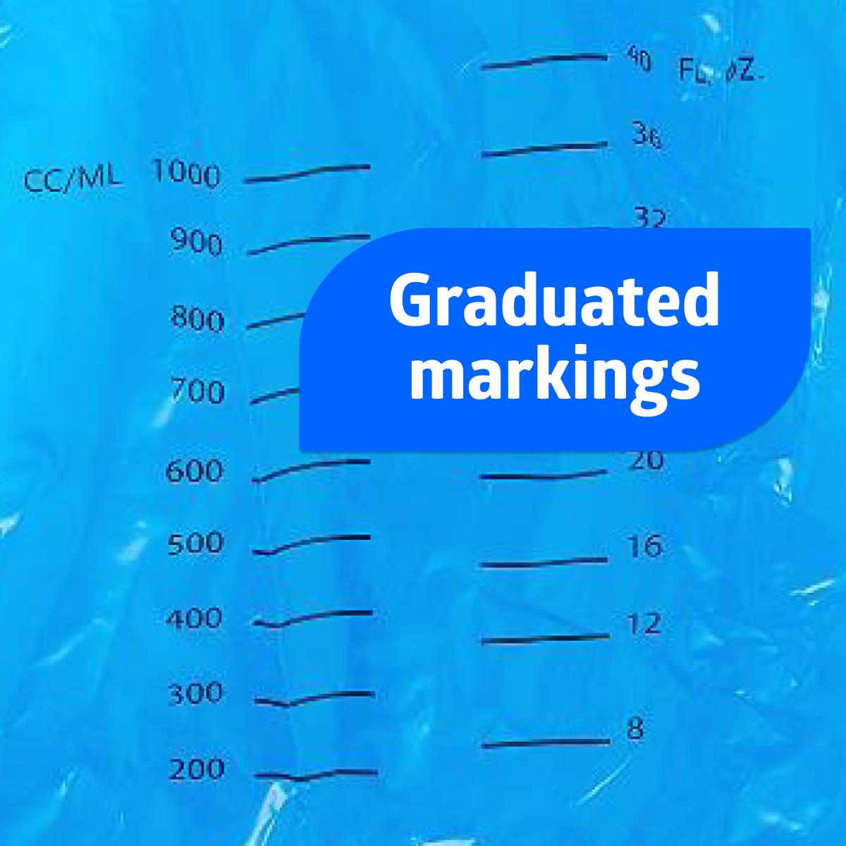 Medline Centurion HDPE Graduated Emesis Bag with Rigid Ring, Blue - Case of 144