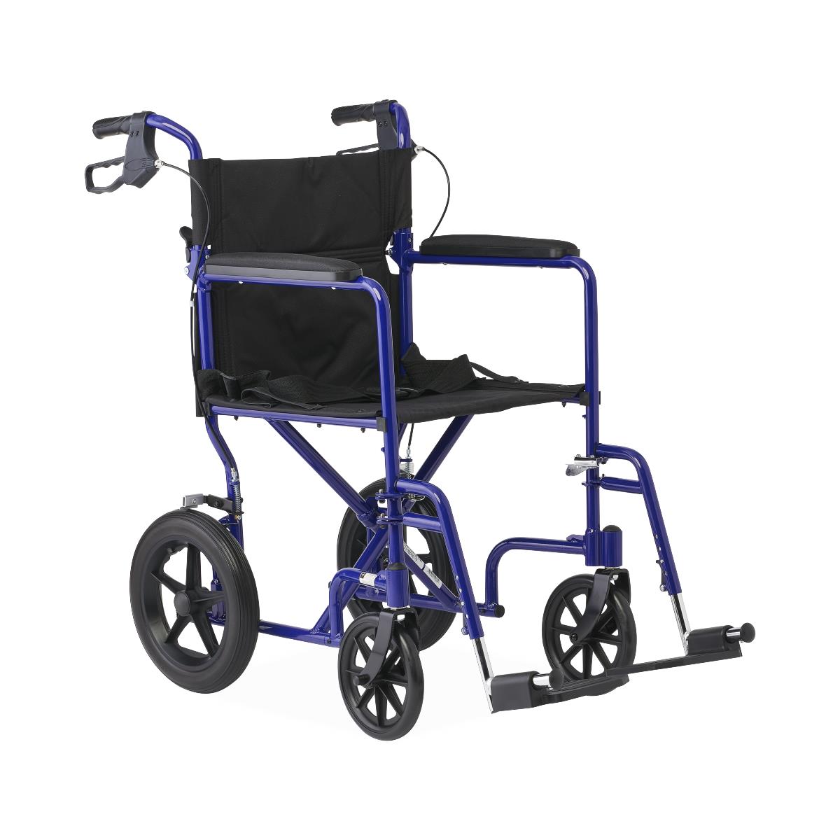 Premium Lightweight Aluminum Transport Wheelchair - 300 lbs Capacity with Padded Arms & Safety Belt
