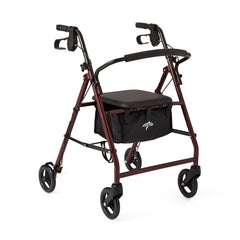 Basic Rollator Walker with Padded Seat and Backrest - Purple, 250 lb Capacity