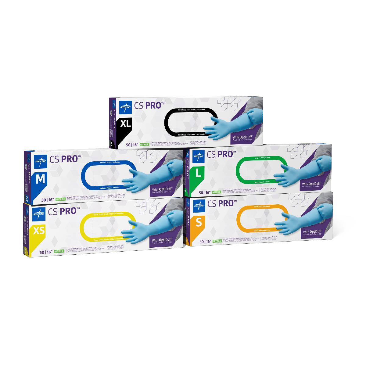 CS Pro 16" Extended Cuff Nitrile Exam Gloves - Chemotherapy Safe, Fully Textured Grip