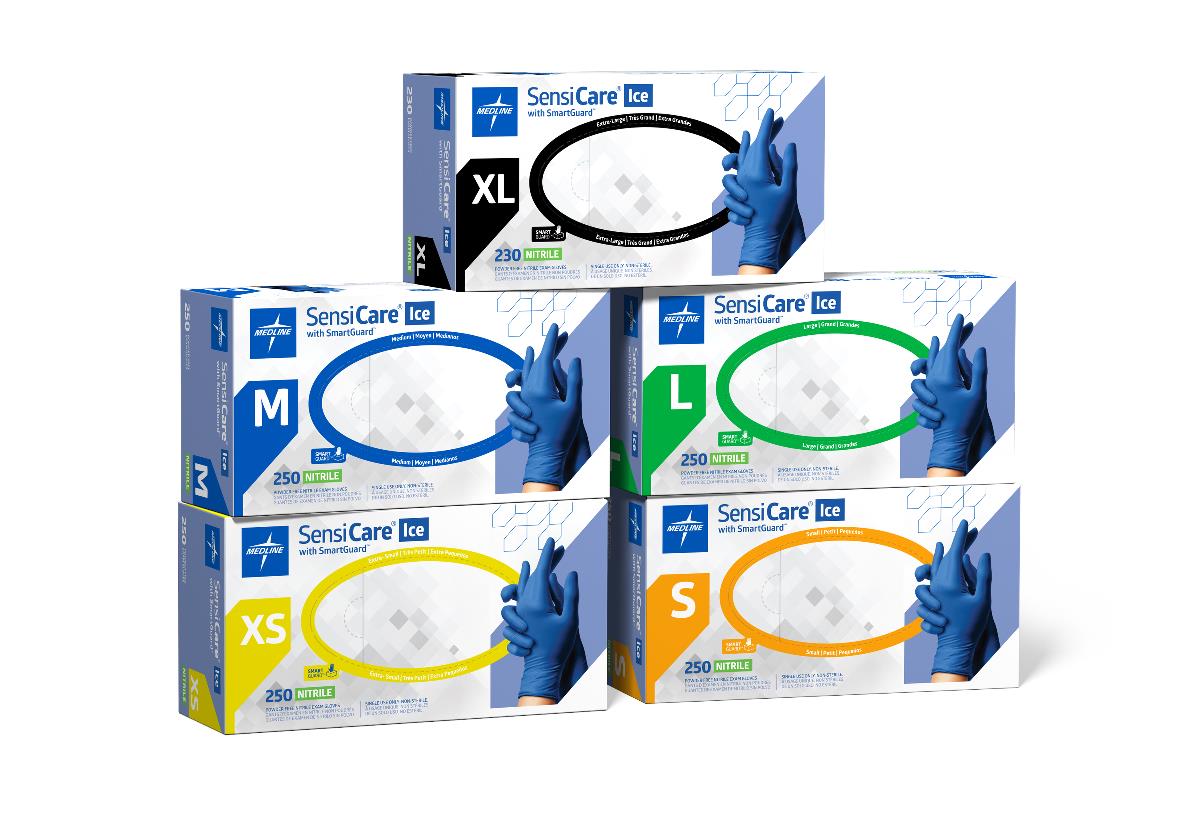 SensiCare Ice Blue Powder-Free Nitrile Exam Gloves - Medical Grade Chemotherapy Protection